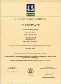 Adriadiesel d.d. web stranice :: HRN EN 729-4 certifikat
